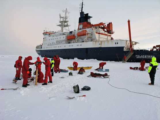 Ice research on the Antarctic waters. Photo: image copyright David N. Thomas
